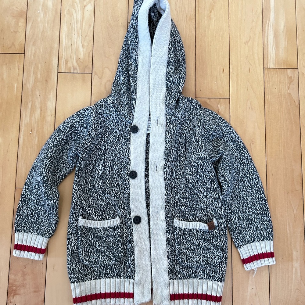 Kids Roots Cabin Hooded Cardigan Sweater